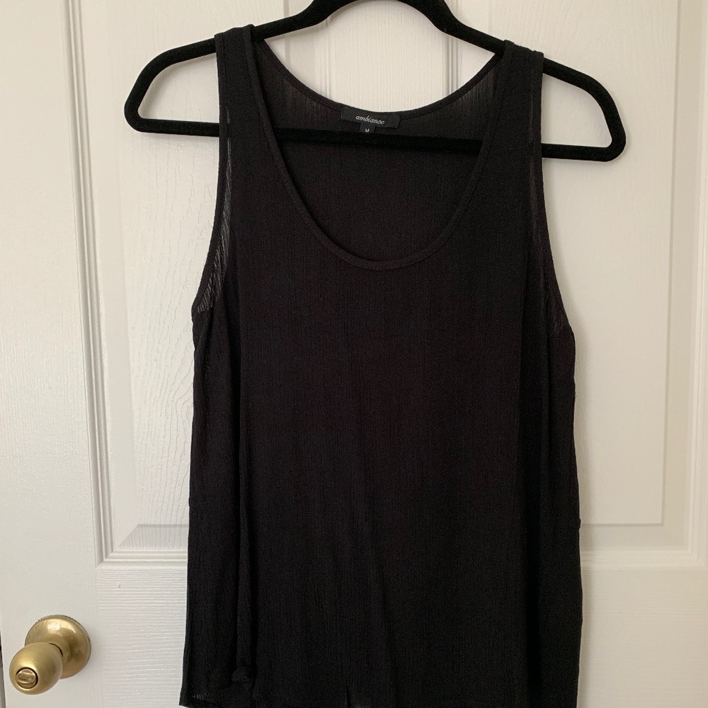 Ambiance Black Crepe Top Size Medium Never Worn